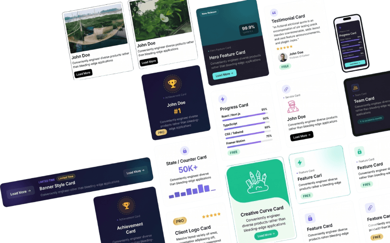 Cards Elements - Multiple Card Layouts